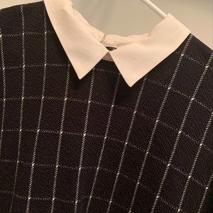 Loft short sleeved checked top with cream trim XL